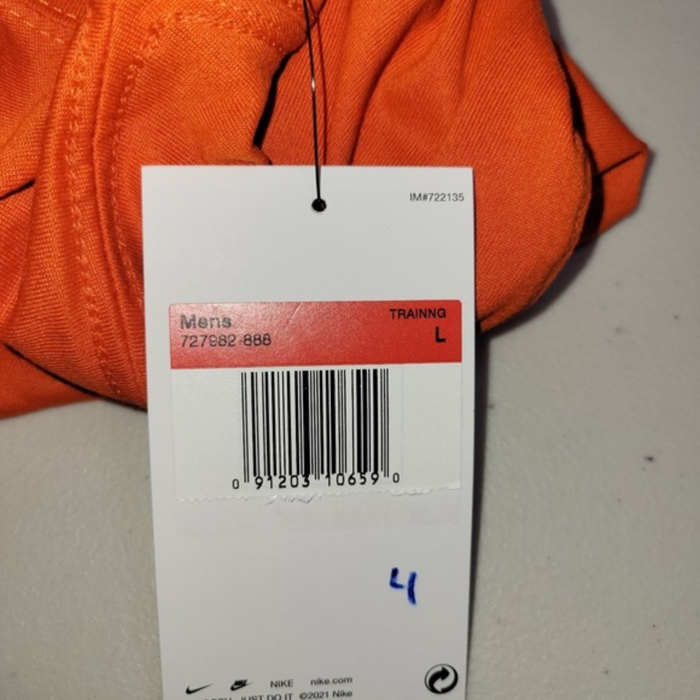 NWT Nike Men's Large L Rush Orange Legend Tee 727982-888 Performance Gym Shirt‎ - Picture 7 of 11
